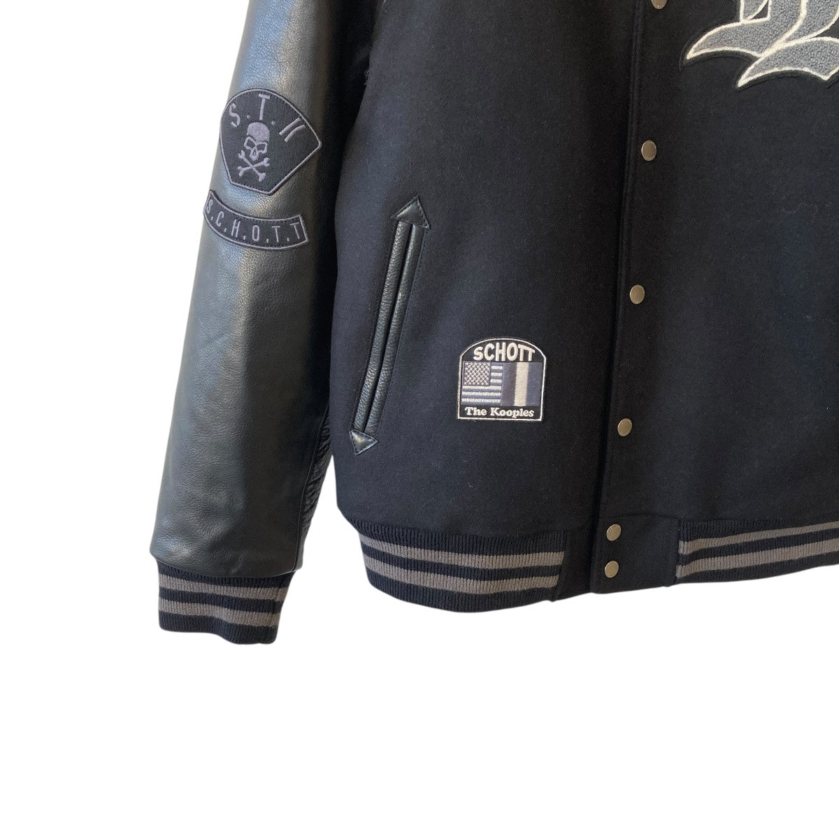 black leather varsity jacket for menスタジャンHCUI31016K