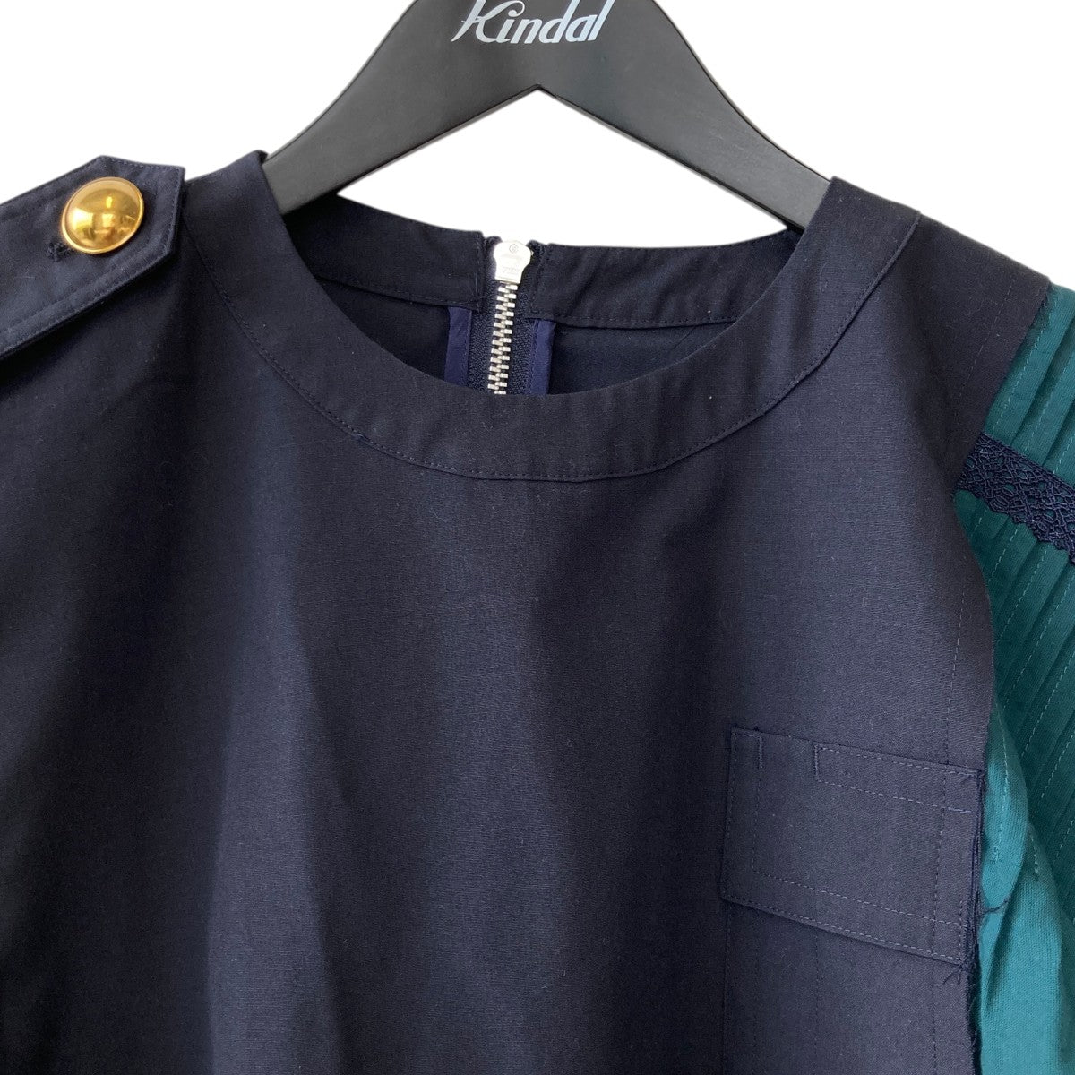 sacai シフォンドッキング アシンメトリーブラウス19-04400 古着・中古-3枚目のアイテム画像
