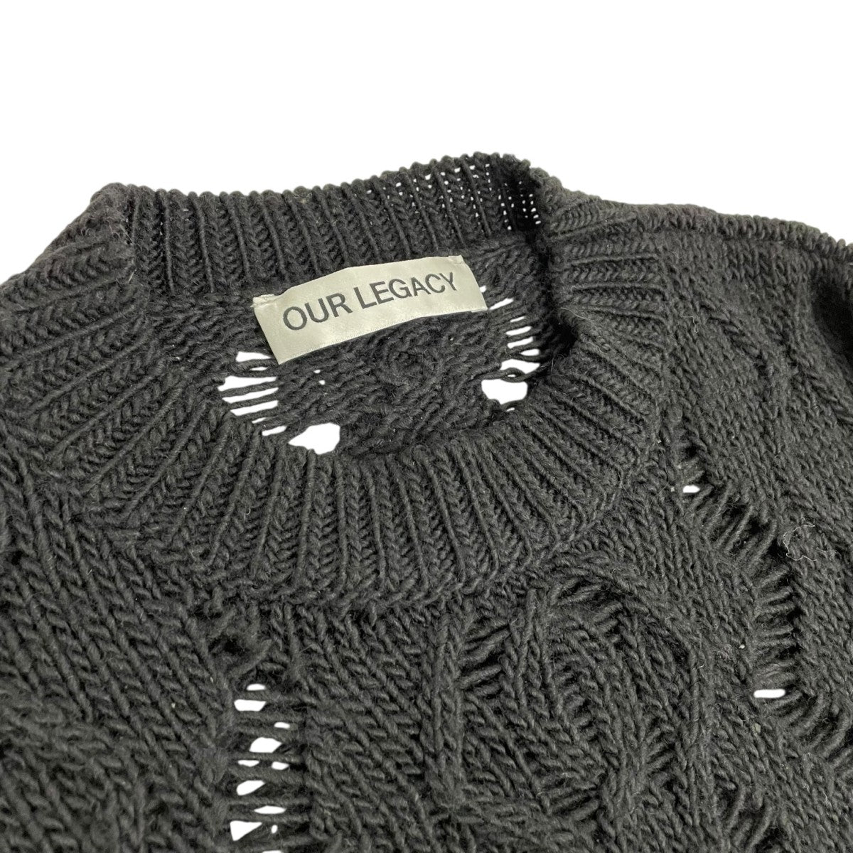 OUR LEGACY CABLE SONAR BLACK JUMPERケーブルニットM4243CB 古着・中古-6枚目のアイテム画像