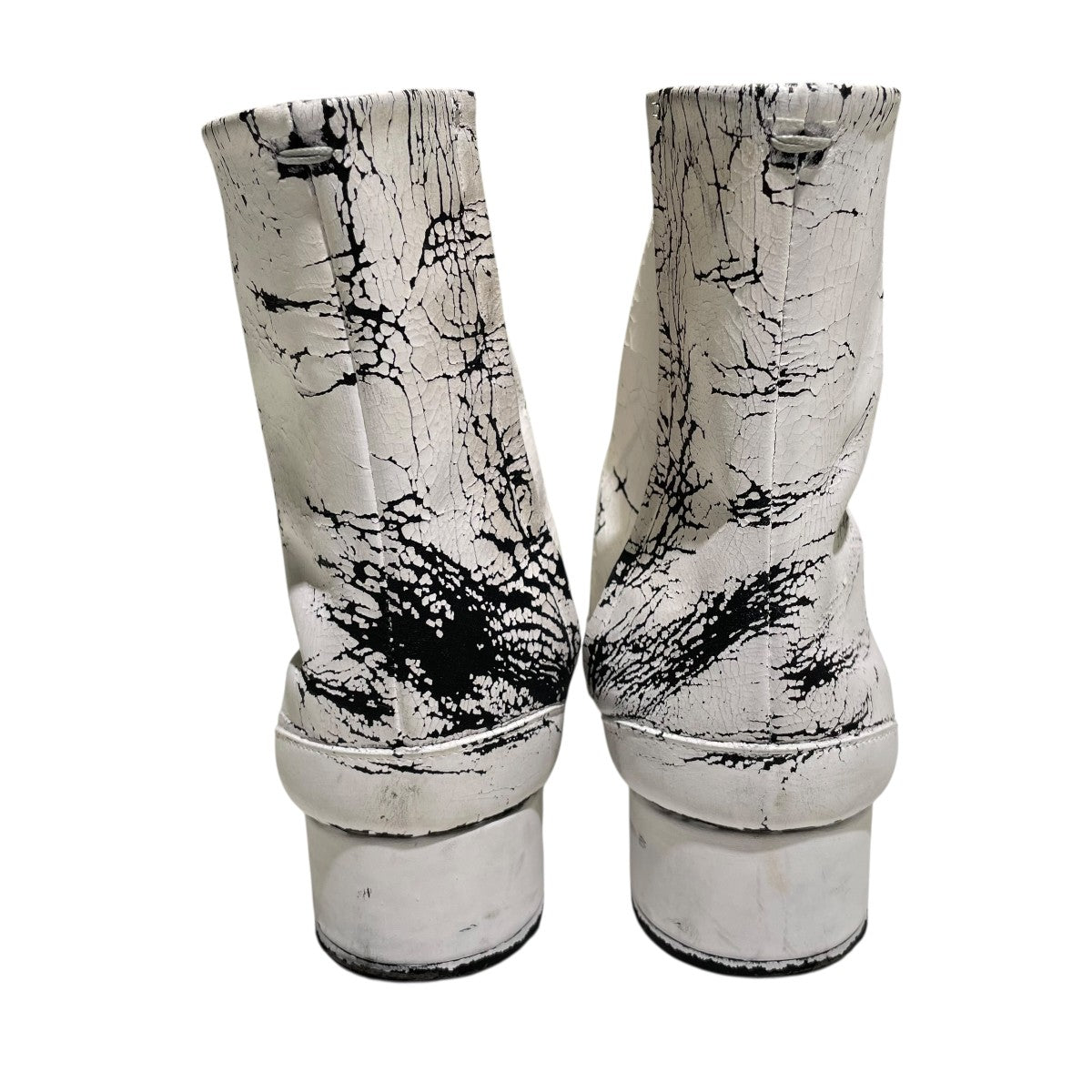 24aw・未使用　メゾンマルジェラ　ペイント　足袋　タビブーツ　8cmヒール　白 Maison Margiela(メゾンマルジェラ) ペンキ加工足袋ブーツ ホワイト