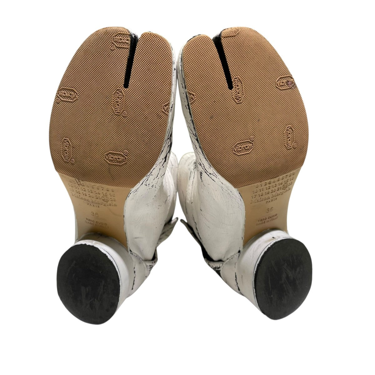 Maison Margiela(メゾンマルジェラ) ペンキ加工足袋ブーツ ホワイト