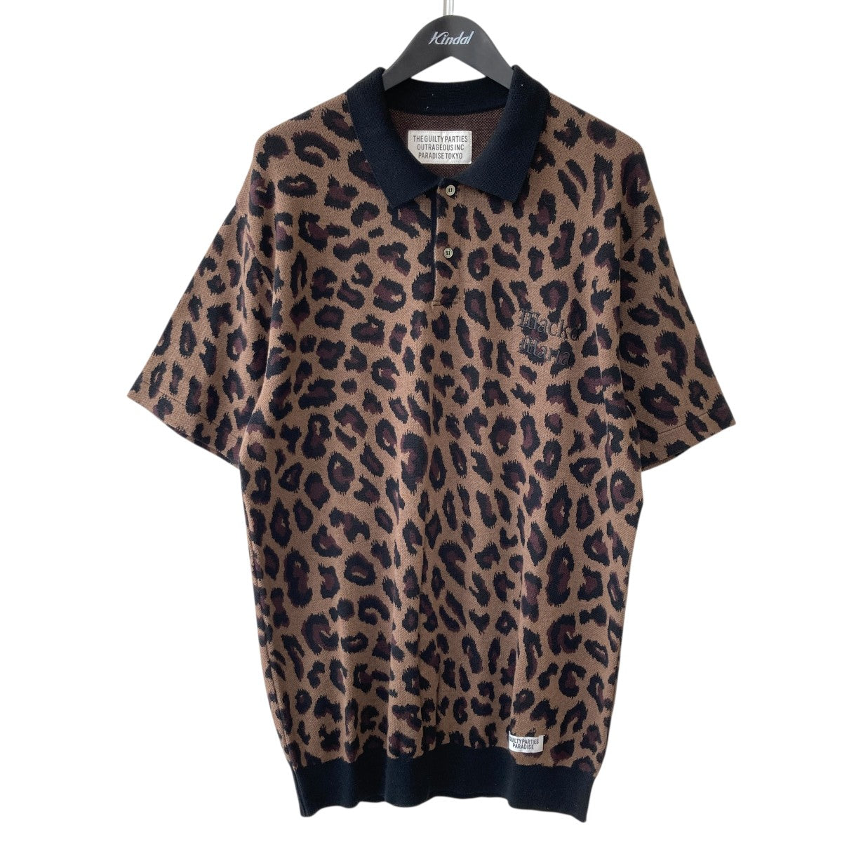 WACKO MARIA 23SSLEOPARD KNIT JACQUARD SHIRT総柄半袖ニットトップス 古着・中古-1枚目のアイテム画像