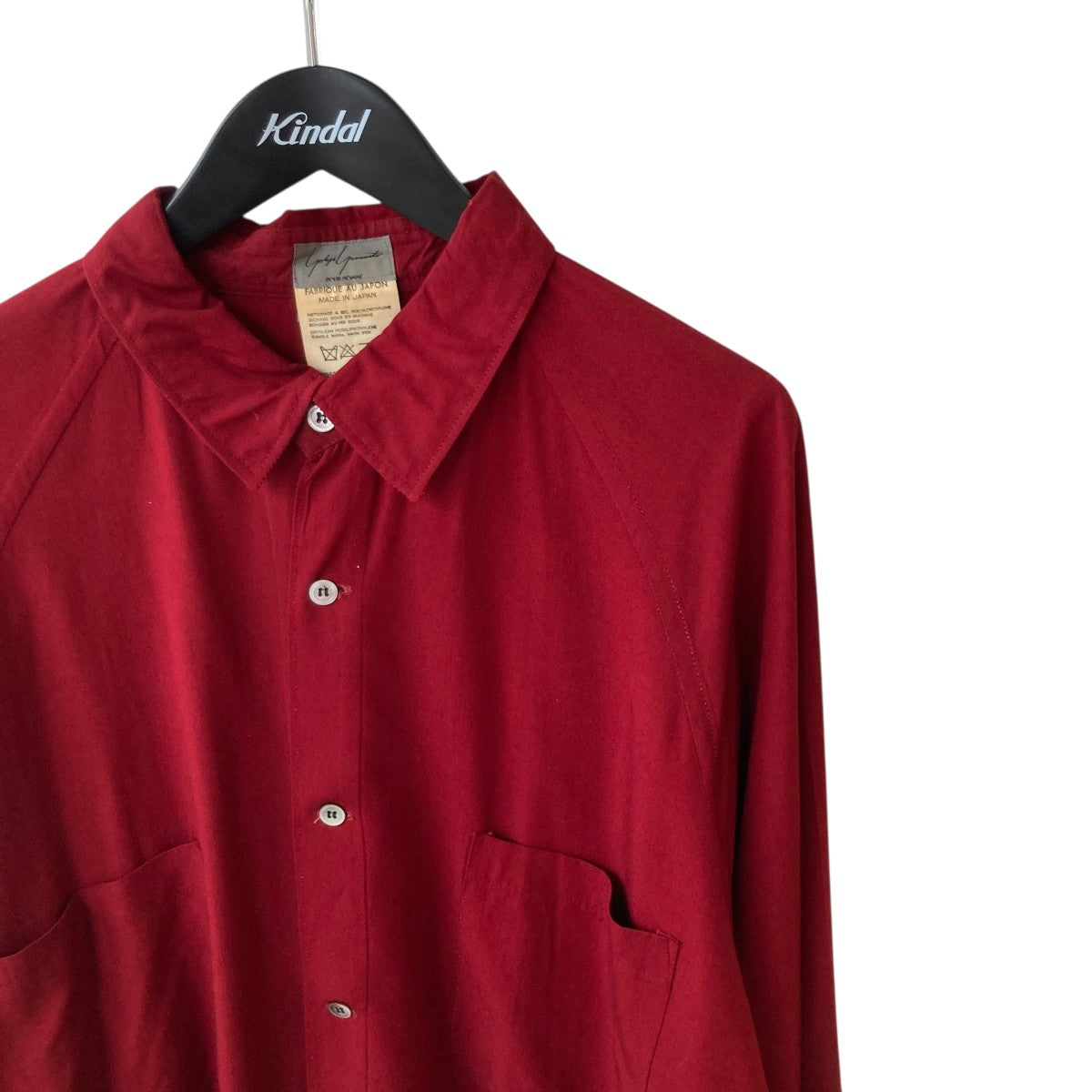 90's オールド ヨウジヤマモトプールオム ジップシャツ ロング 赤 丸文字 Yohji Yamamoto pour homme(ヨウジヤマモトプールオム) シャツ レッド