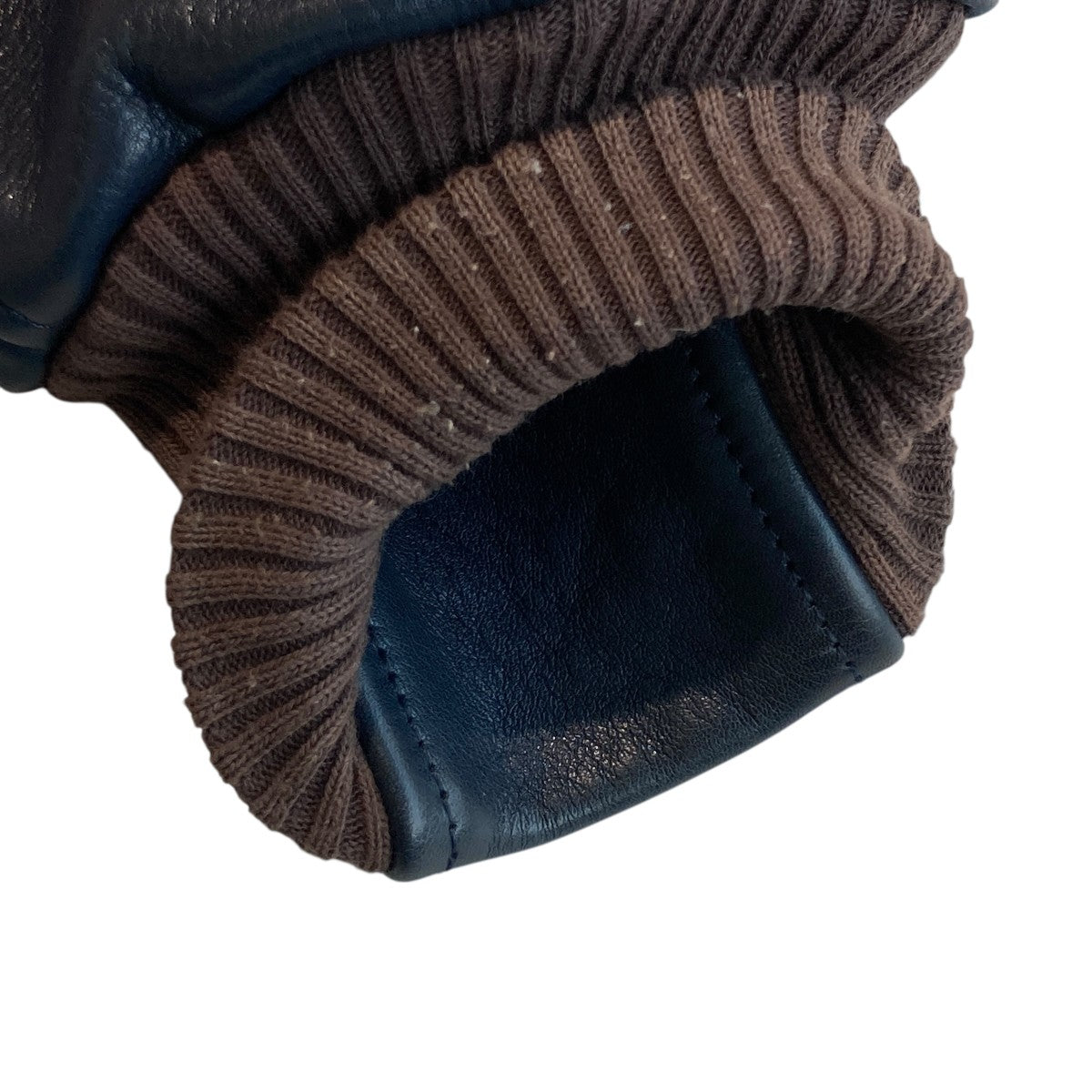 sacai luck サカイラック 袖レザースタジャン ネイビー ストライプ S sacai luck 2014AW 袖レザースタジャン | ブランド古着 買取・販売