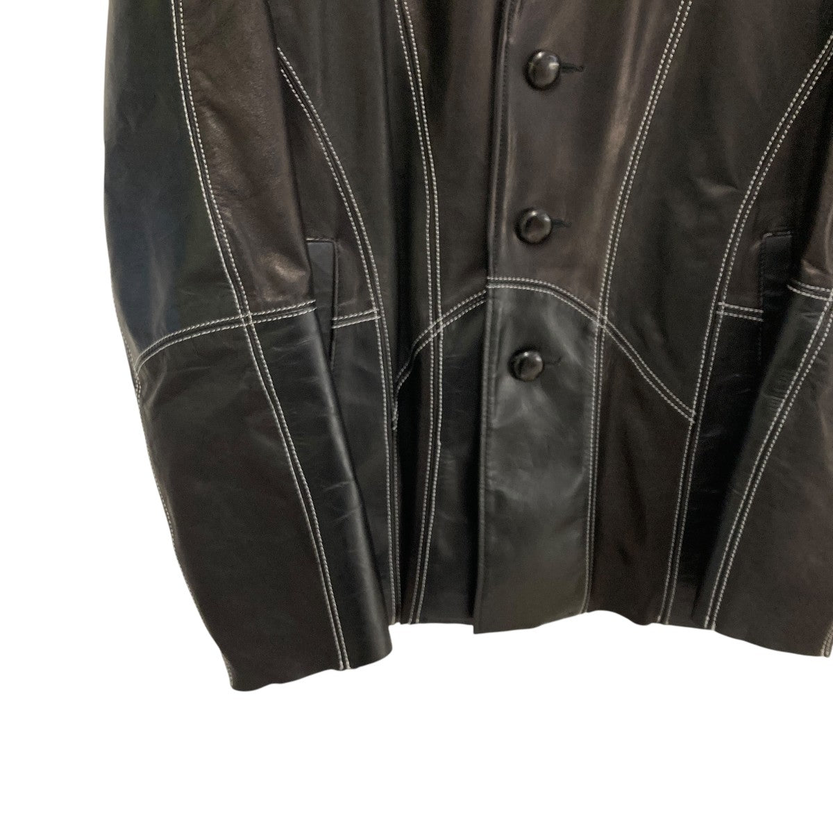 PATCHWORK LEATHER CAR COATレザージャケットNF232J03