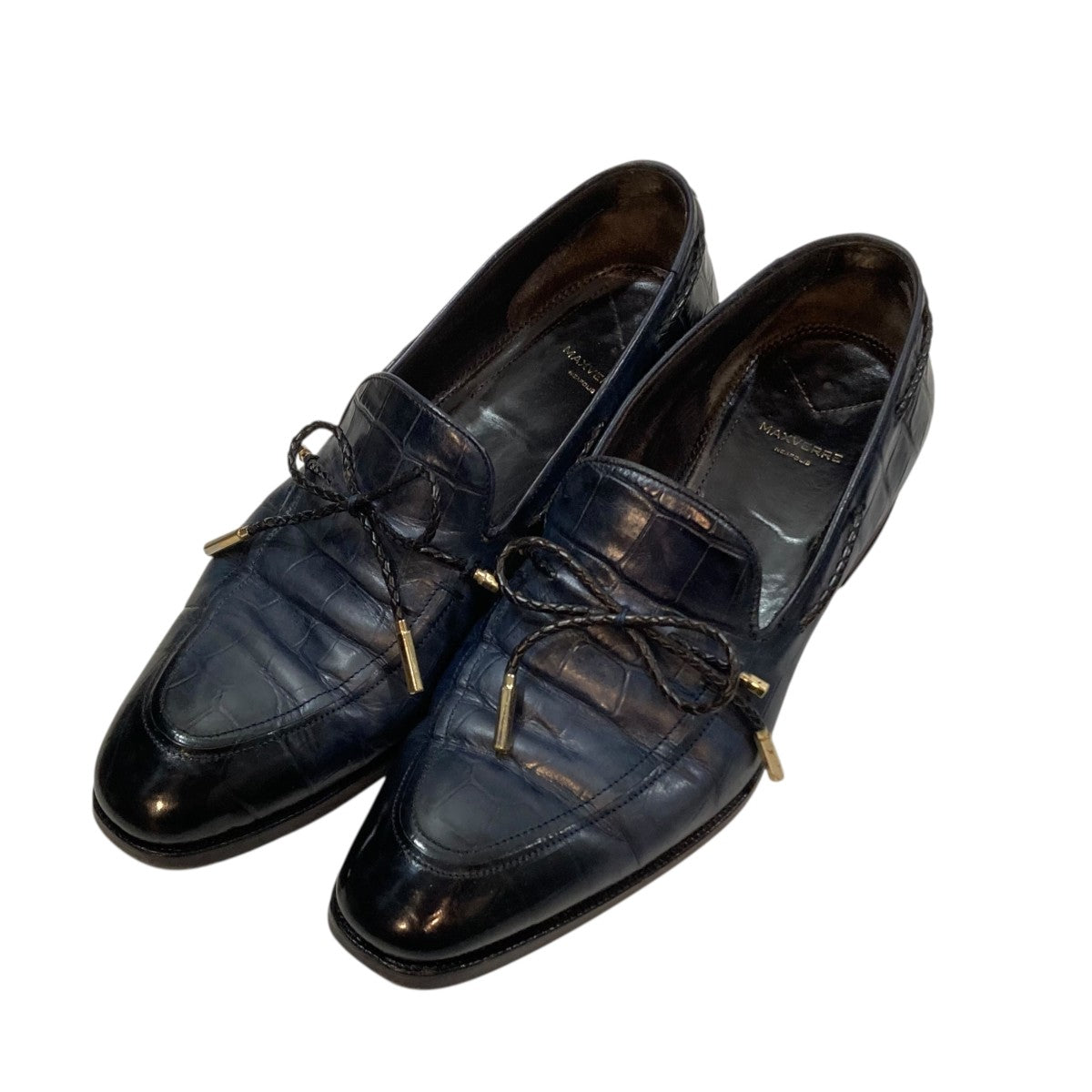 DARK BLUE LOAFER MADE OF LEATHERローファー