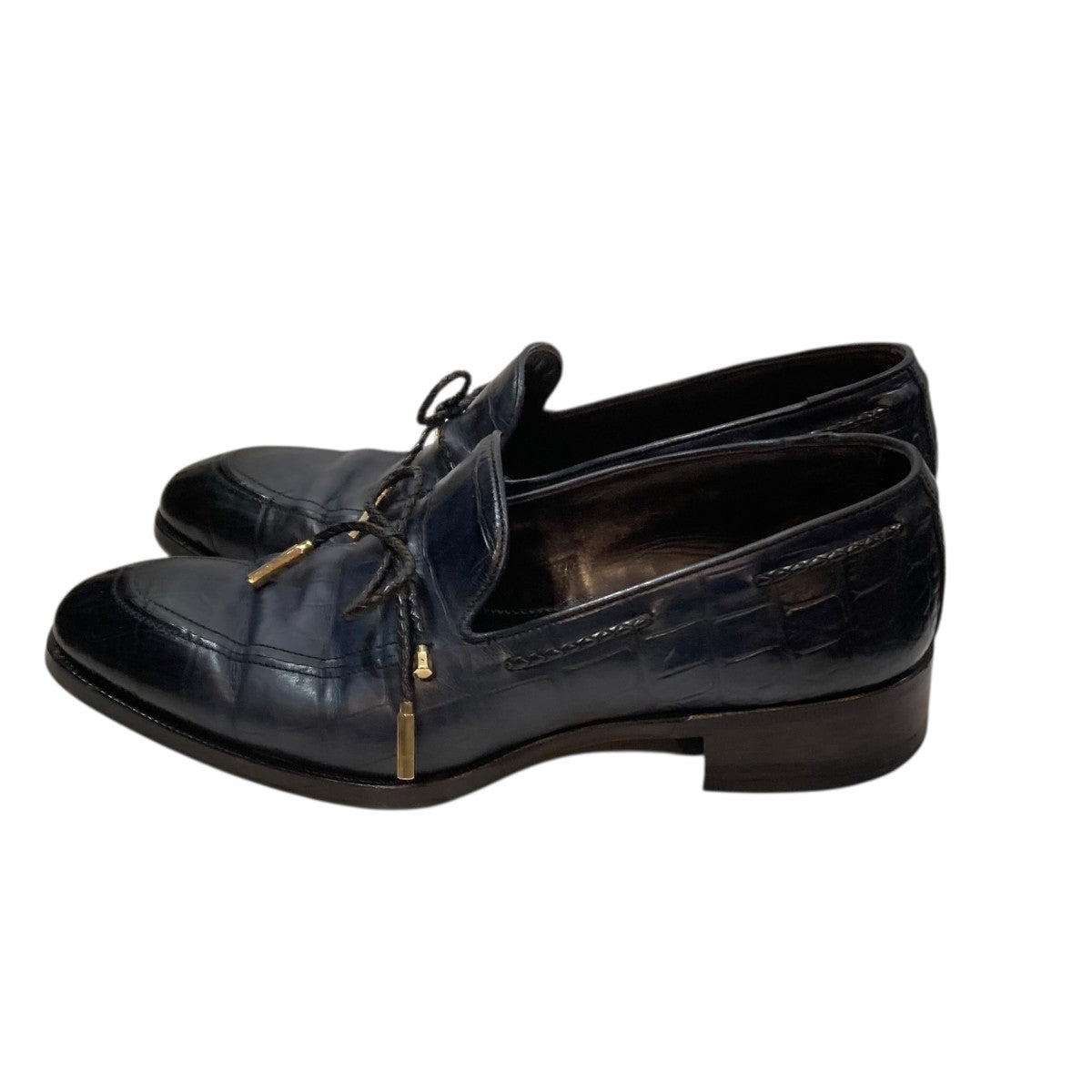 DARK BLUE LOAFER MADE OF LEATHERローファー