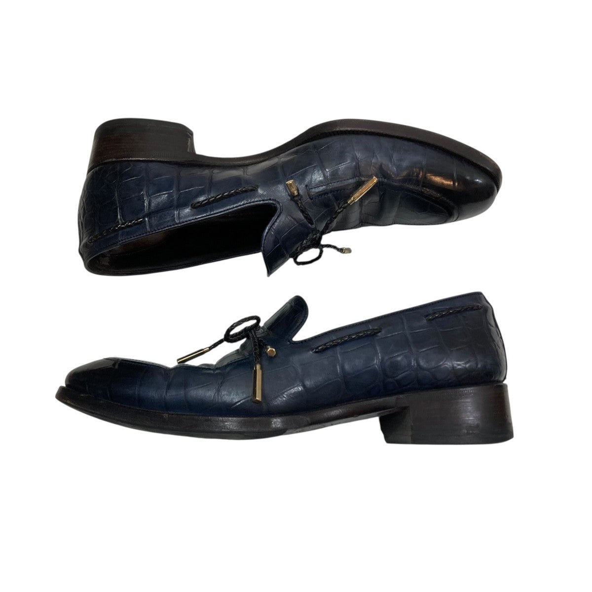 DARK BLUE LOAFER MADE OF LEATHERローファー