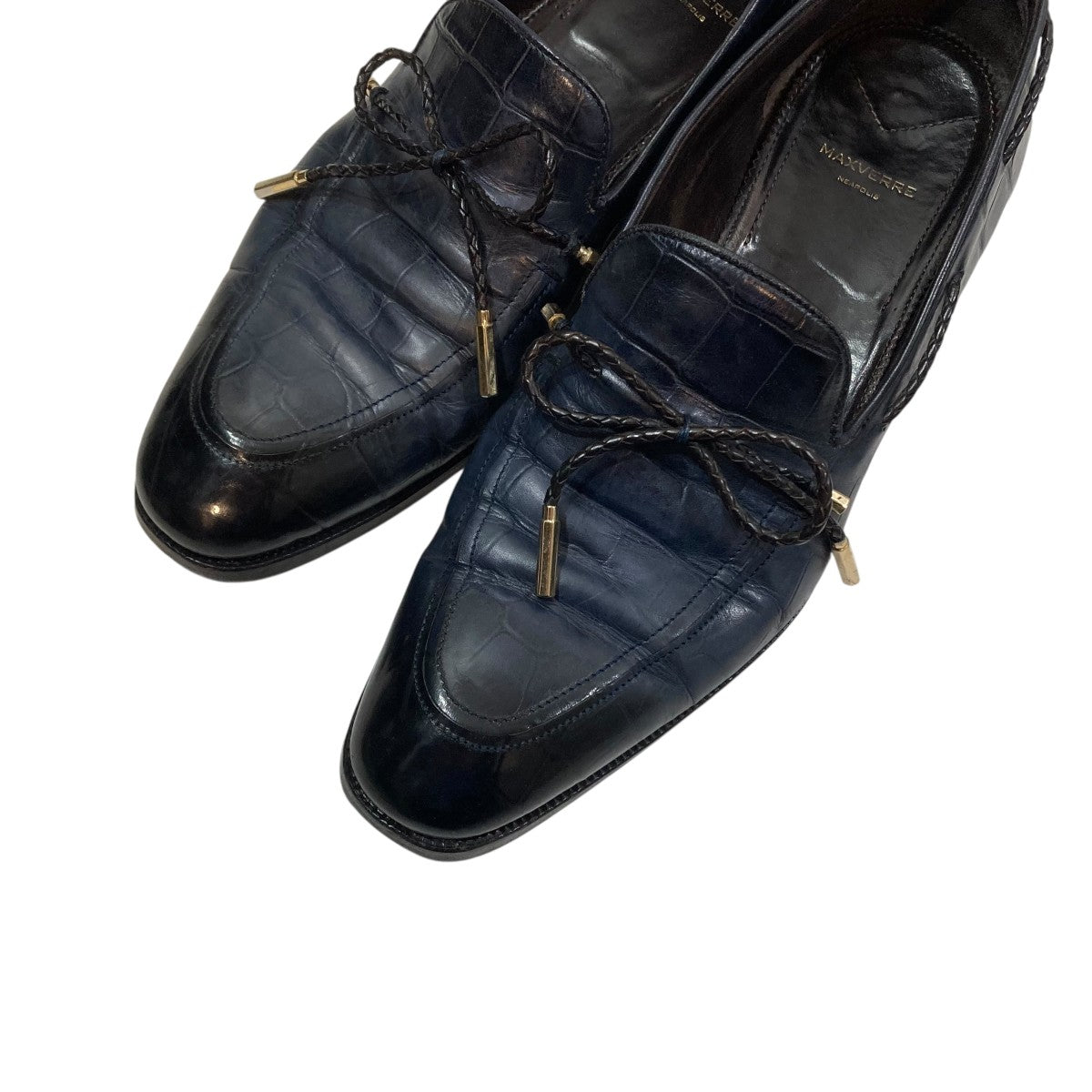 DARK BLUE LOAFER MADE OF LEATHERローファー