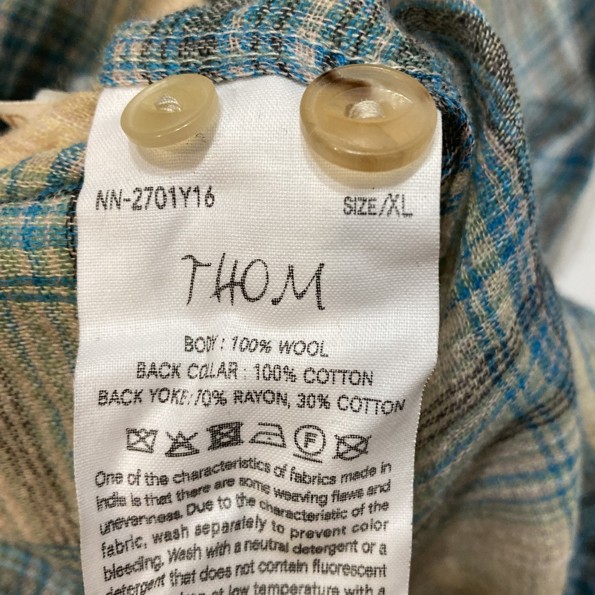 THOMチェックシャツNN-2701Y16