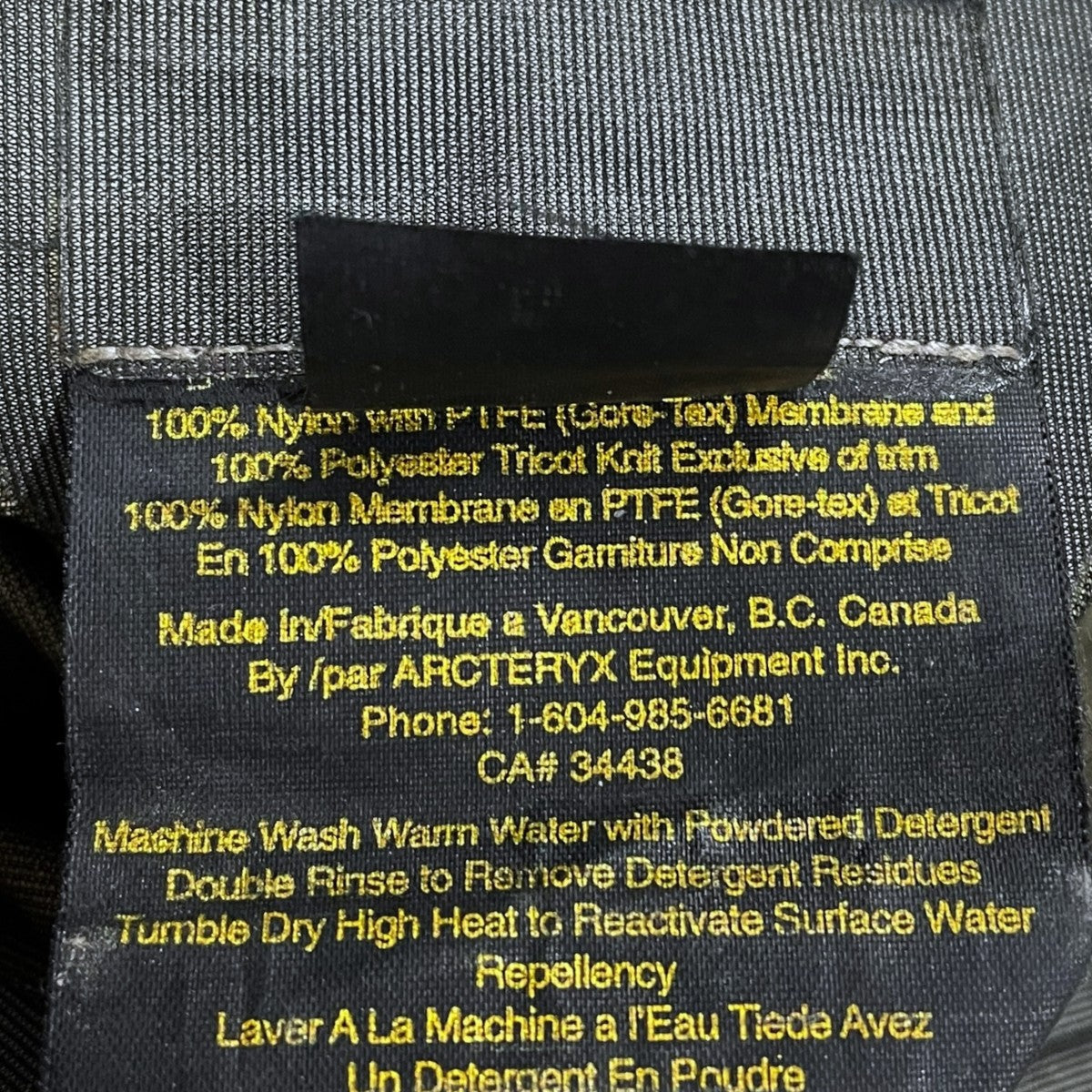 ARC’TERYX 90s マウンテンパーカー Beta LT Jacket ベータLTジャケット カナダ製 古着・中古-10枚目のアイテム画像
