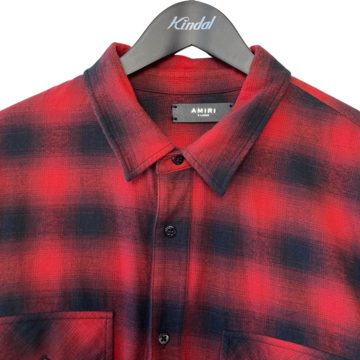 【姫路東店】 中古 AMIRI | アミリ 長袖シャツ EYELASH BUTTON DOWN SHIRT AW23WSL072 国内正規品 グレー サイズ：36 【112】 AMIRI（アミリ） Cashmere Check L/S Shirt カシミア混 チェック長袖