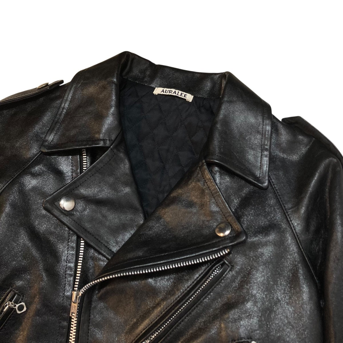 LAMB LEATHER CROPED RIDERS JACKETライダースジャケットA25AB03WX