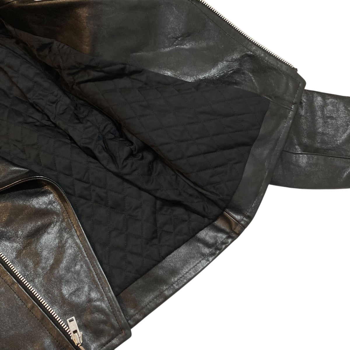 LAMB LEATHER CROPED RIDERS JACKETライダースジャケットA25AB03WX