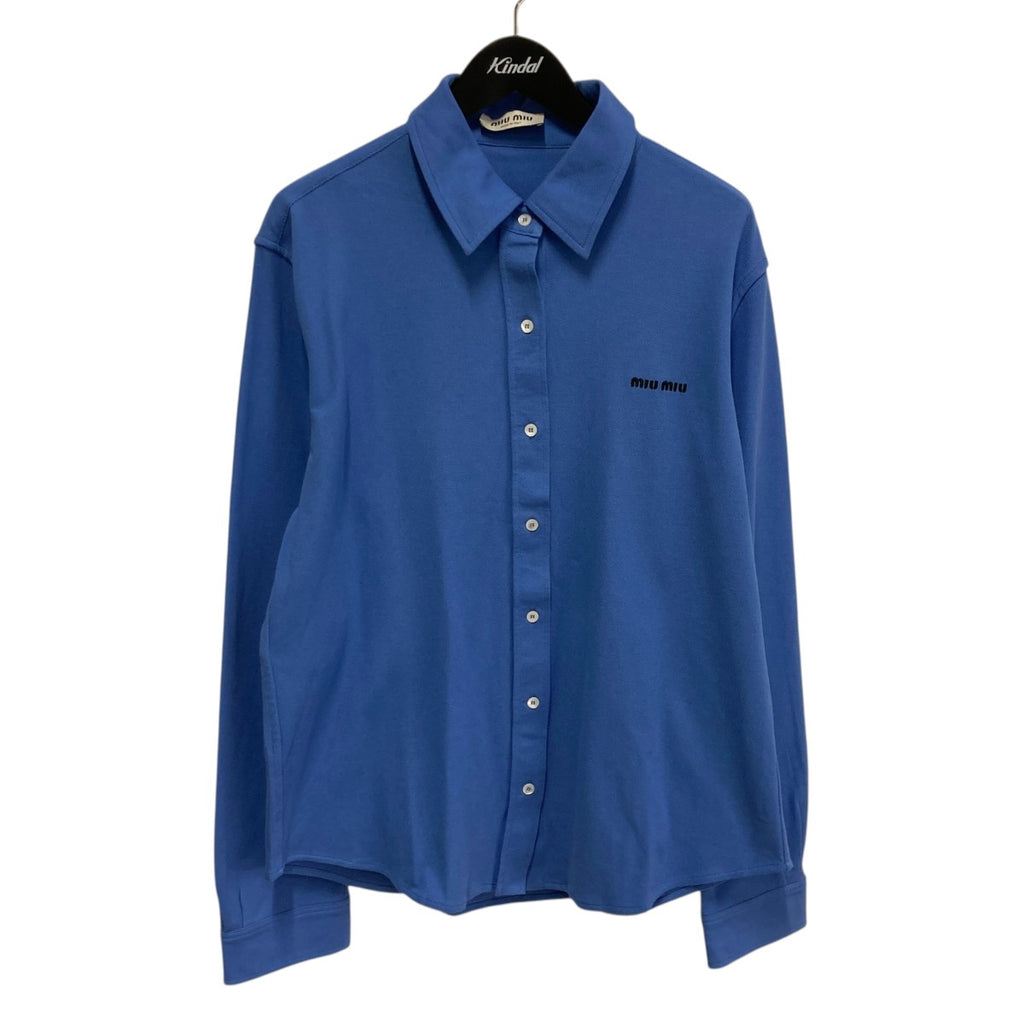 MIU MIU(ミュウミュウ) 25AWPeriwinkle Blue Cotton Pique Shirtシャツ 