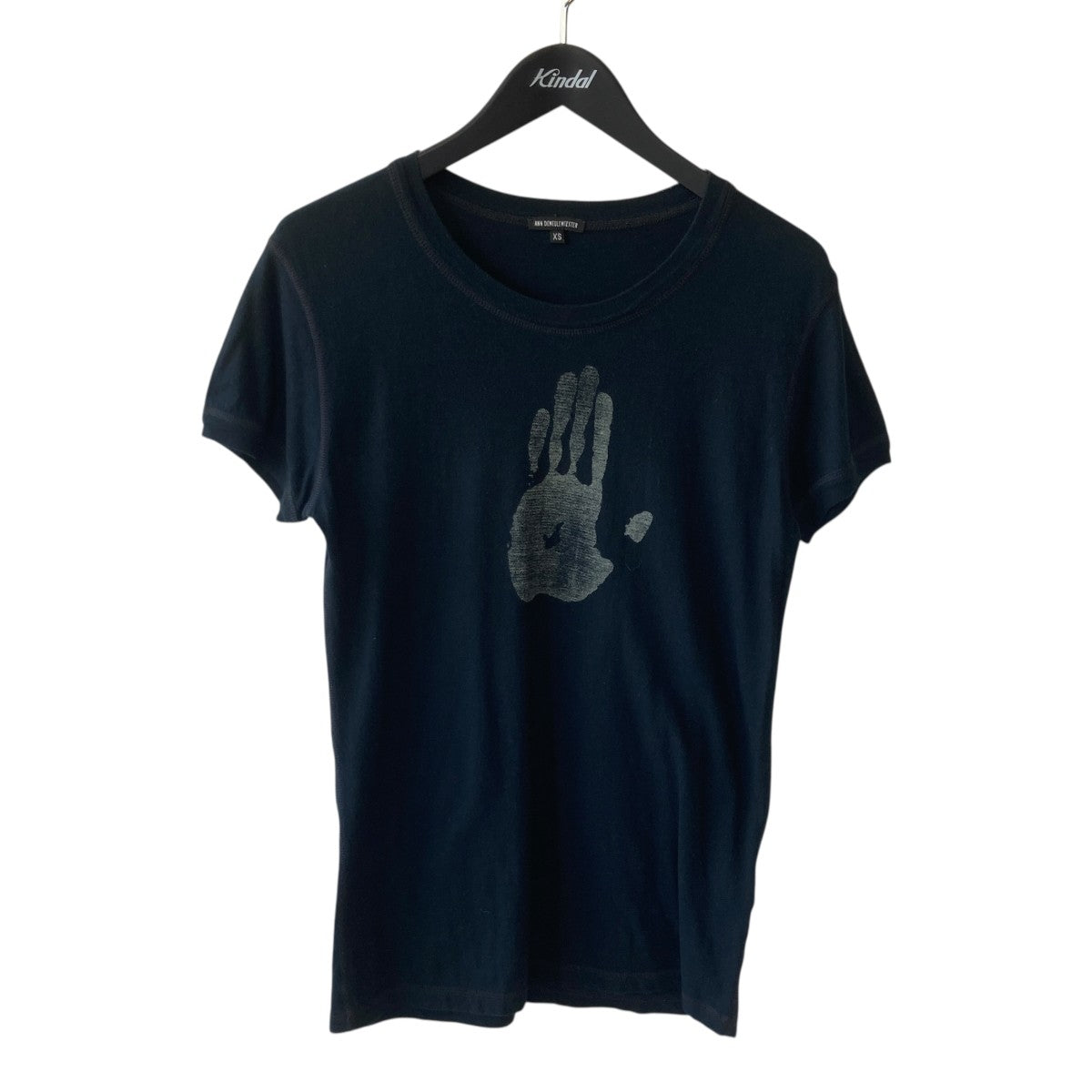 ANN DEMEULEMEESTER(アンドゥムルメステール) 手形Tシャツ ネイビー