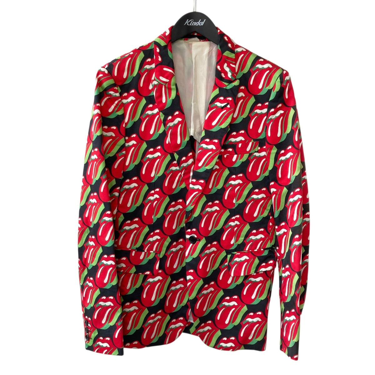 COMME des GARCONS HOMME PLUS 06SSローリングストーンズリップアンドタン総柄テーラードジャケットPQ-J041 古着・中古-1枚目のアイテム画像