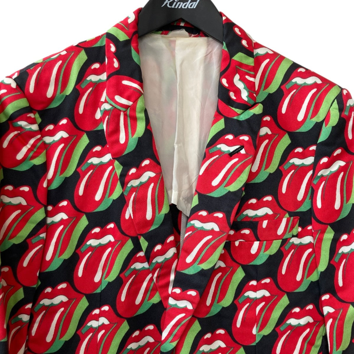 COMME des GARCONS HOMME PLUS 06SSローリングストーンズリップアンドタン総柄テーラードジャケットPQ-J041 古着・中古-3枚目のアイテム画像