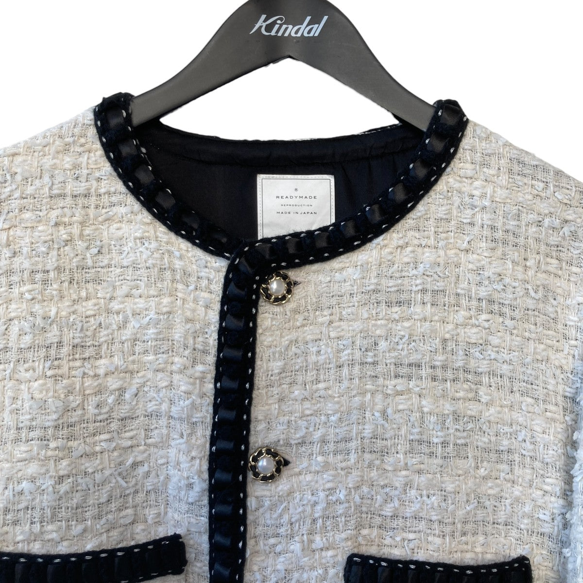 READYMADE TWEED JACKETツイードジャケットRE-TW-WH-00-01-263 古着・中古-3枚目のアイテム画像