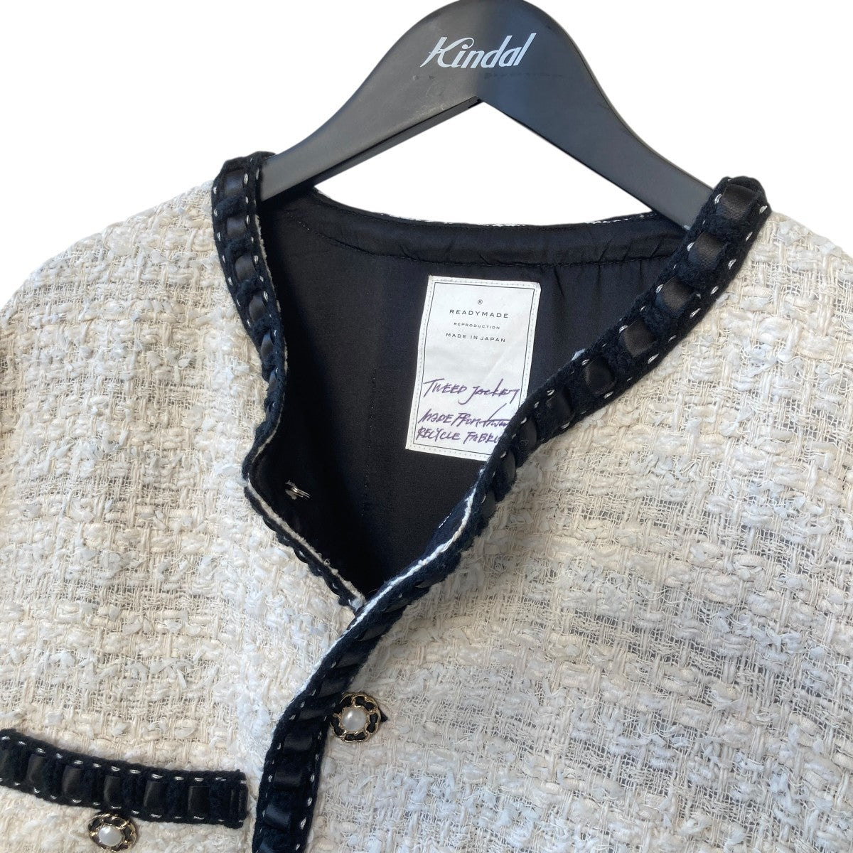 READYMADE TWEED JACKETツイードジャケットRE-TW-WH-00-01-263 古着・中古-4枚目のアイテム画像