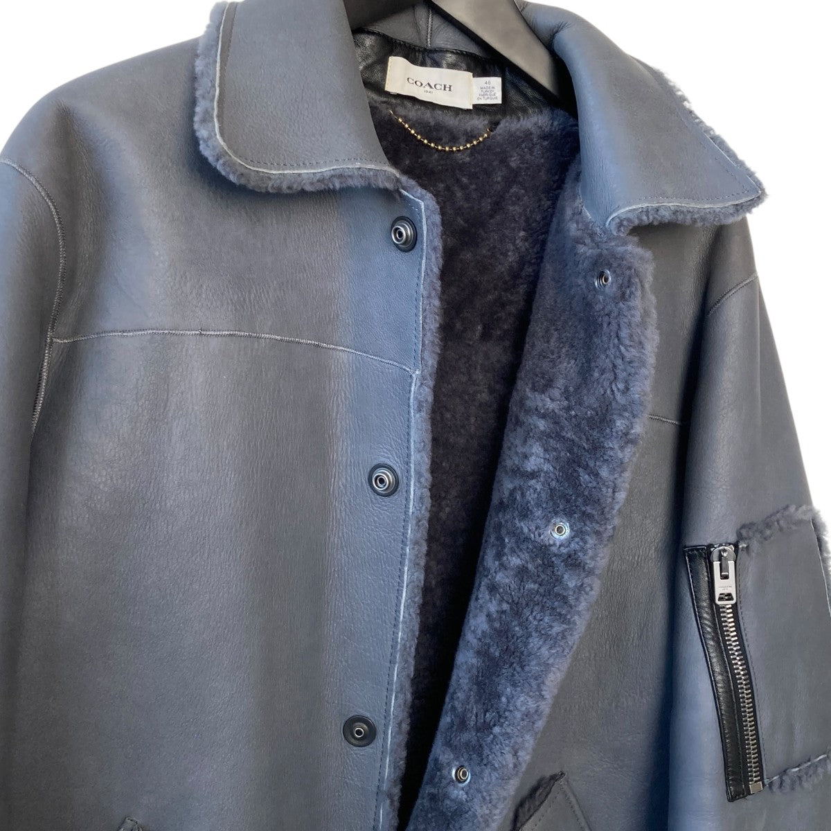 SHEARLING SNAP FRONT JACKETムートンジャケット