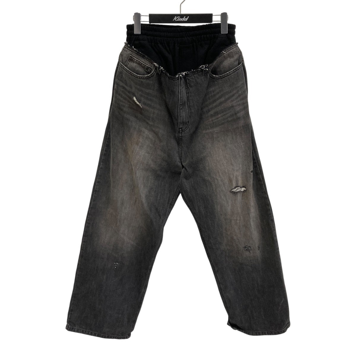 WE11DONE 26SSSWEATPANTS LAYERED DENIM PANTSデニムパンツWD-DP0-26-368-U-BK 古着・中古-1枚目のアイテム画像