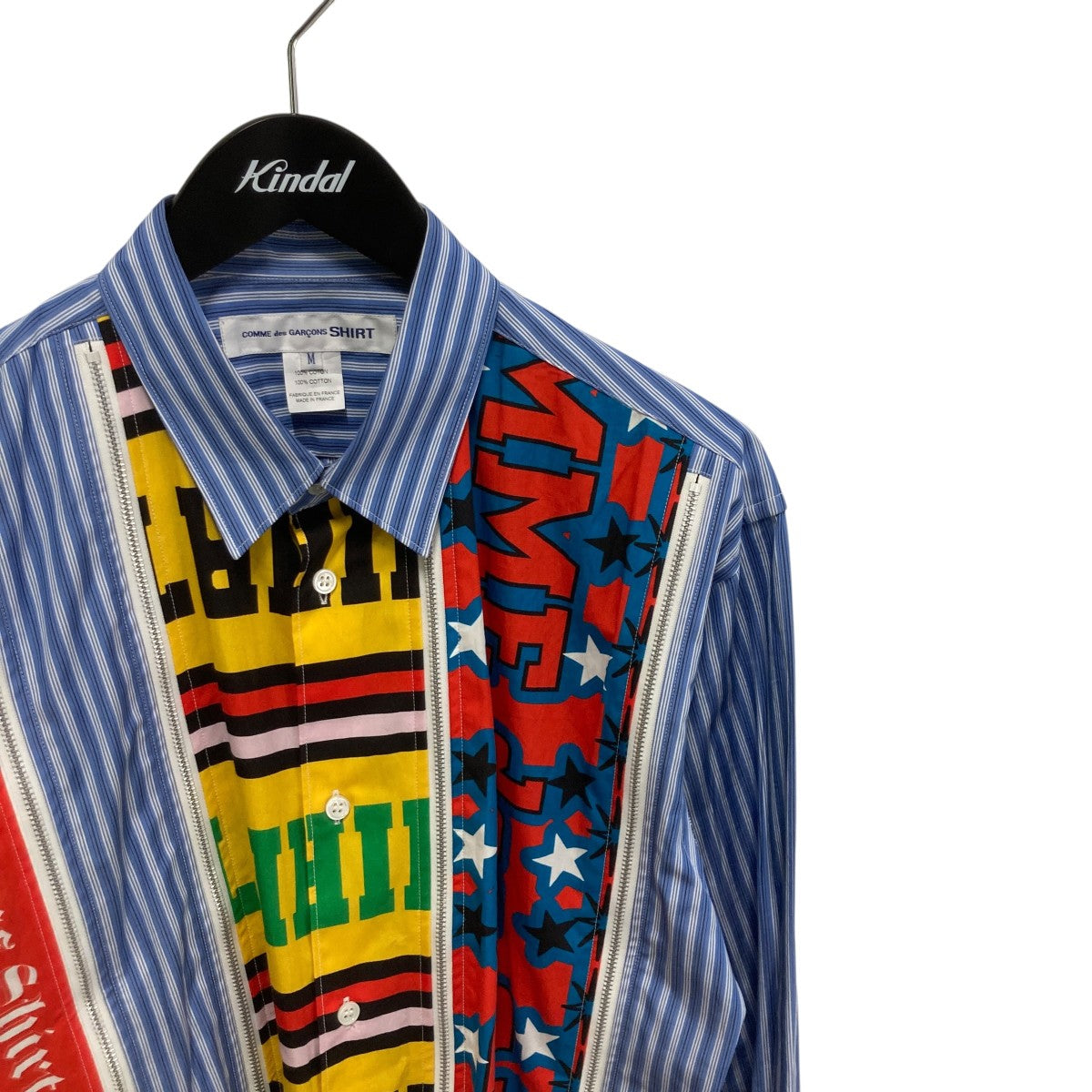 COMME des GARCONS SHIRT 25AWyarn dyed cotton stripe x cotton poplin print (SH)ストライプシャツFP-B012 古着・中古-3枚目のアイテム画像