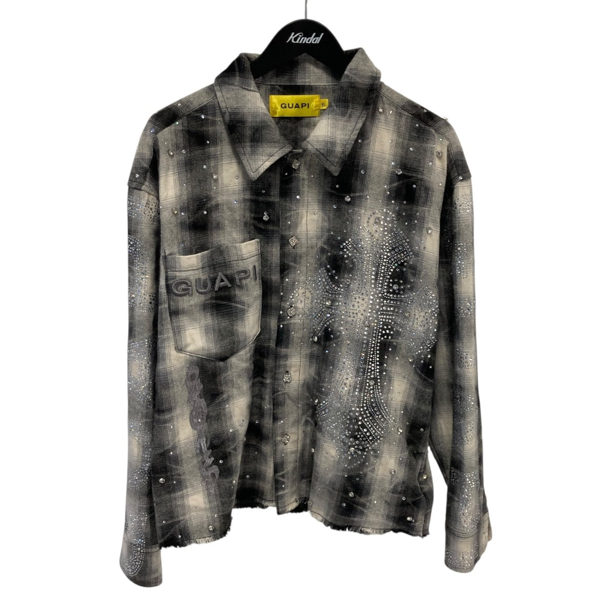 完 GUAPI Cross Flannel クロスフランネルシャツ グアピ GUAPI(グアピ) Cross Flannel Shirtチェックシャツ グレー サイズ S