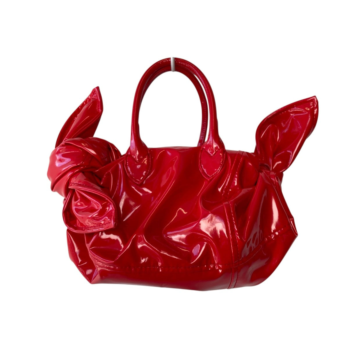 COMME des GARCONS GIRL Ribbon Deco Tote Bag Top Handleフェイクレザー ハンドバッグNP-K 202 古着・中古-1枚目のアイテム画像