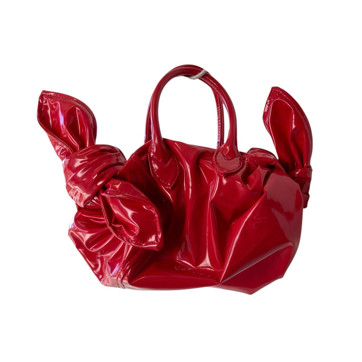 COMME des GARCONS GIRL Ribbon Deco Tote Bag Top Handleフェイクレザー ハンドバッグNP-K 202 古着・中古-3枚目のアイテム画像