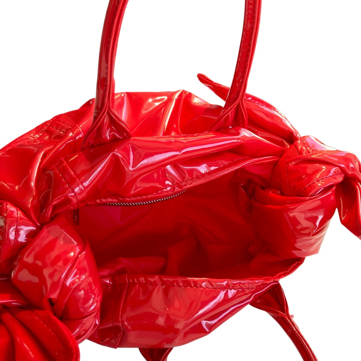 COMME des GARCONS GIRL Ribbon Deco Tote Bag Top Handleフェイクレザー ハンドバッグNP-K 202 古着・中古-5枚目のアイテム画像