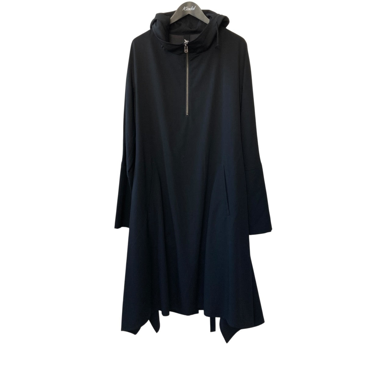 25SSWOOL GABARDINE SIDE CUT-OUT DRESSESフード ワンピースGP-D05-100-1