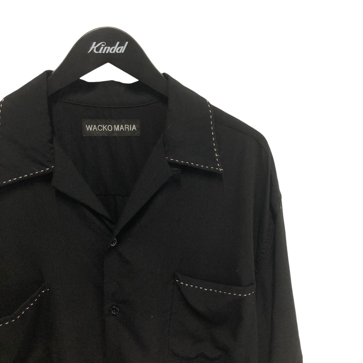 WACKO MARIA(ワコマリア) 50'S OPEN COLLAR SHIRT半袖シャツ ブラック