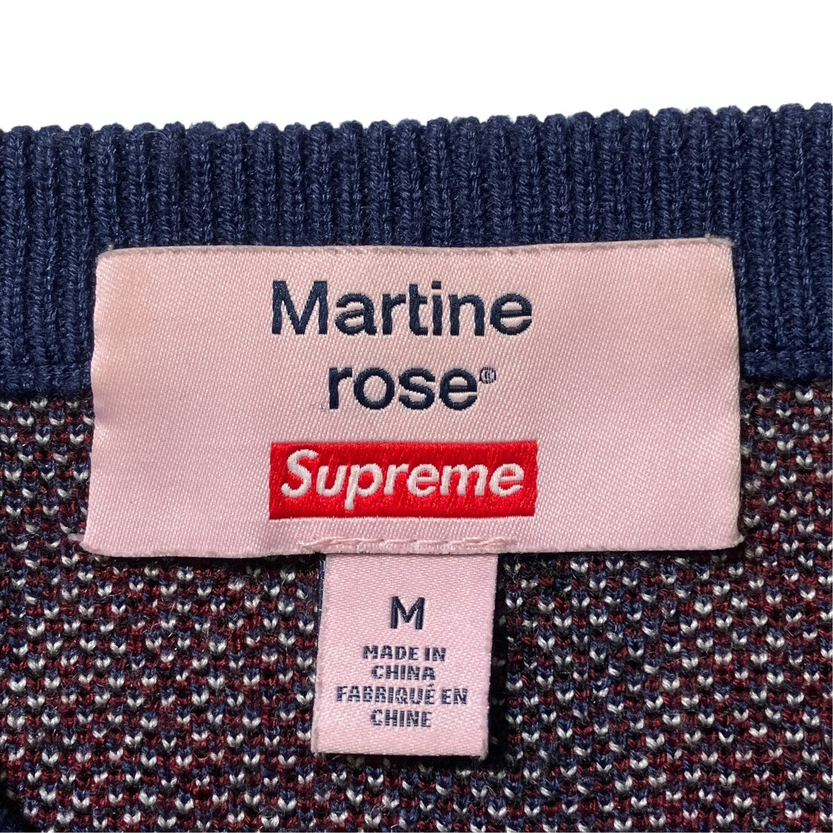 Martine rose×Supreme Sweaterニット ネイビー×レッド サイズ M