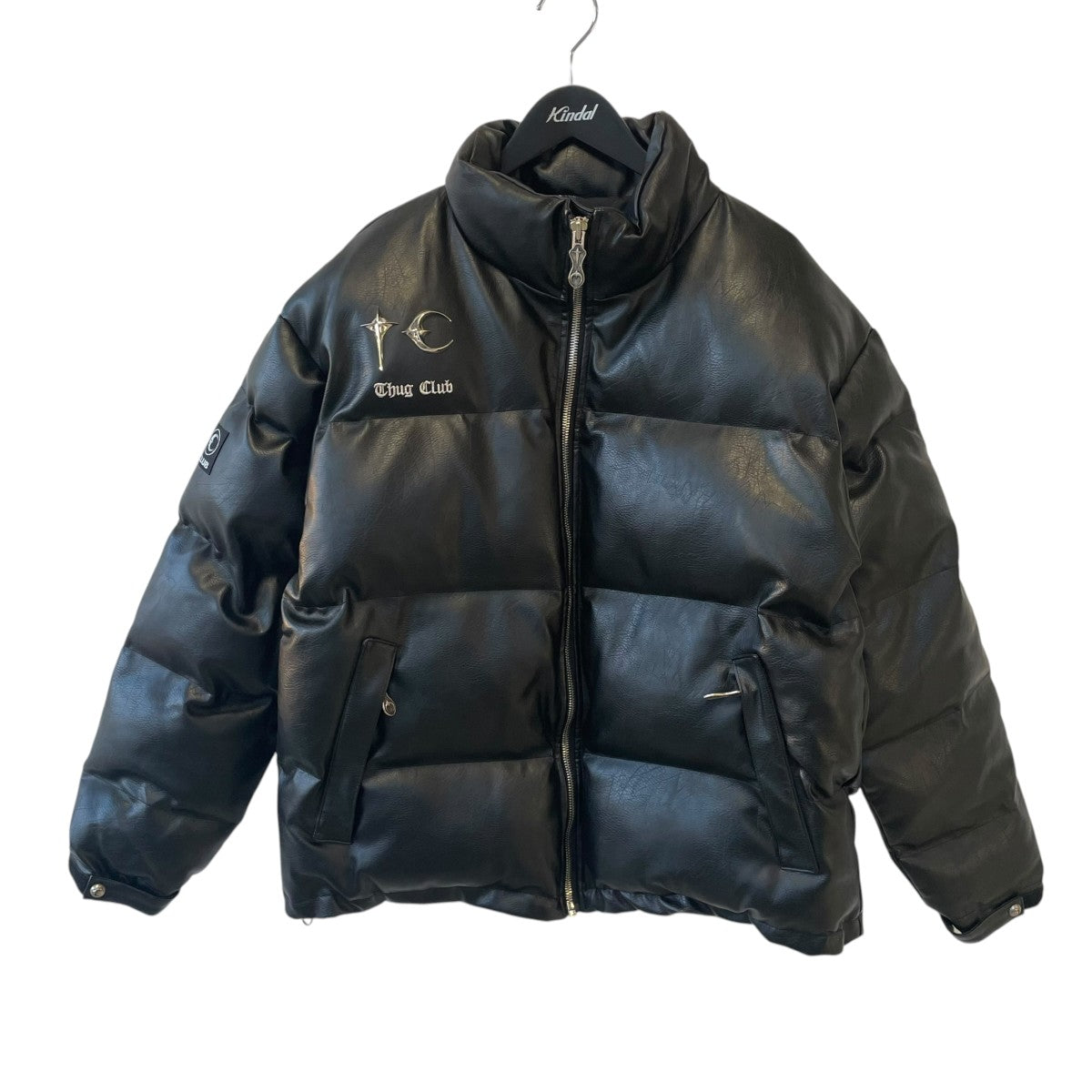 THUG CLUB Fake Leather Puffer Jacket中綿ジャケットTC23PA0303 古着・中古-1枚目のアイテム画像