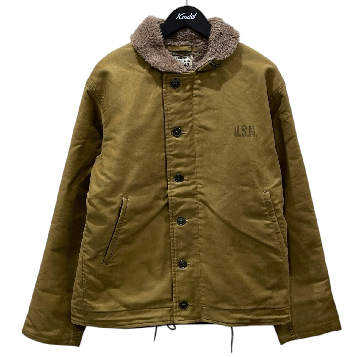 Buzz Rickson’s 23AW デッキジャケット Type N-1 Khaki NAVY DEPARTMENT DEMOTEX-ED BR15345 ／ BR15766 古着・中古-1枚目のアイテム画像