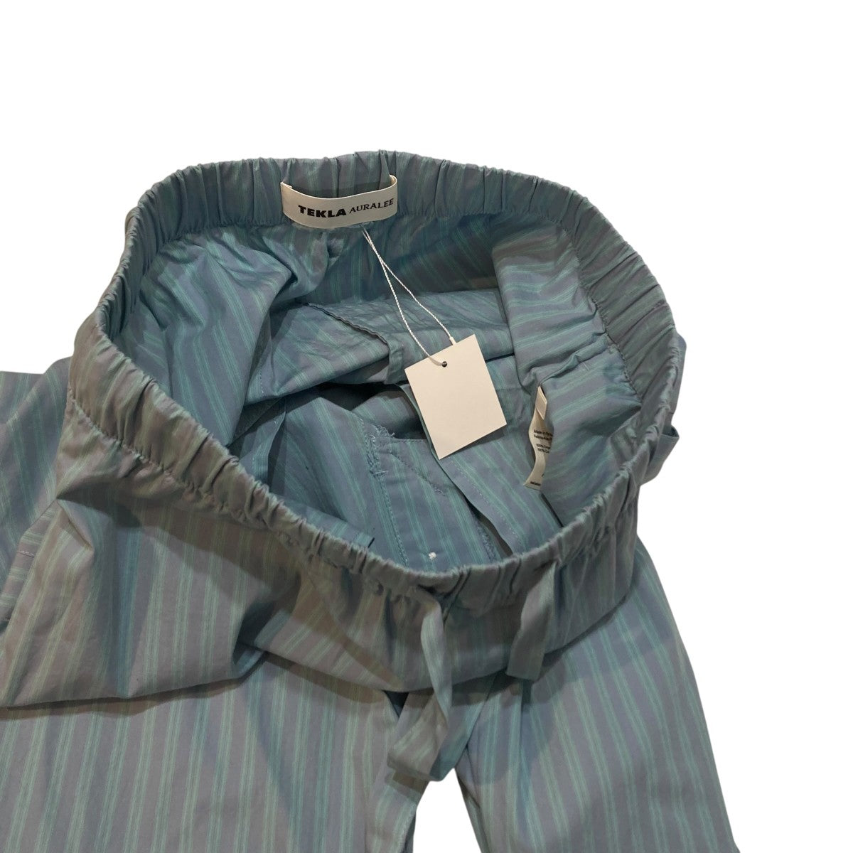 TEKLA×AURALEE COTTON POPLIN PYJAMAS PANTSストライプパンツ スカイ