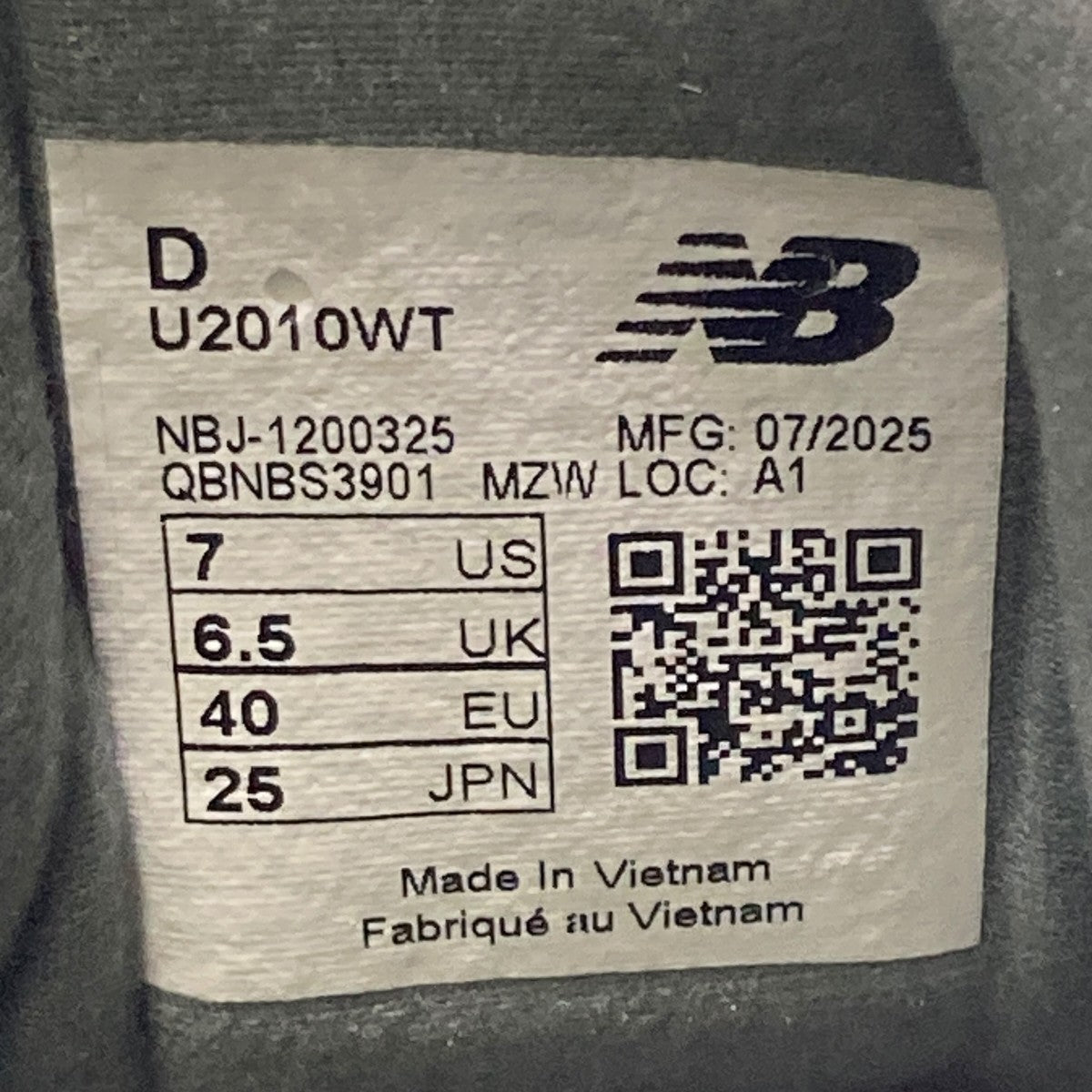 NEW BALANCE×WTAPS ABZORB 2010 Olive DrabスニーカーU2010WT 古着・中古-6枚目のアイテム画像