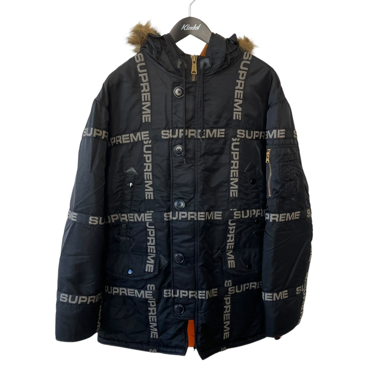 Supreme Logo Tape N-3B Parkaジャケット 古着・中古-1枚目のアイテム画像