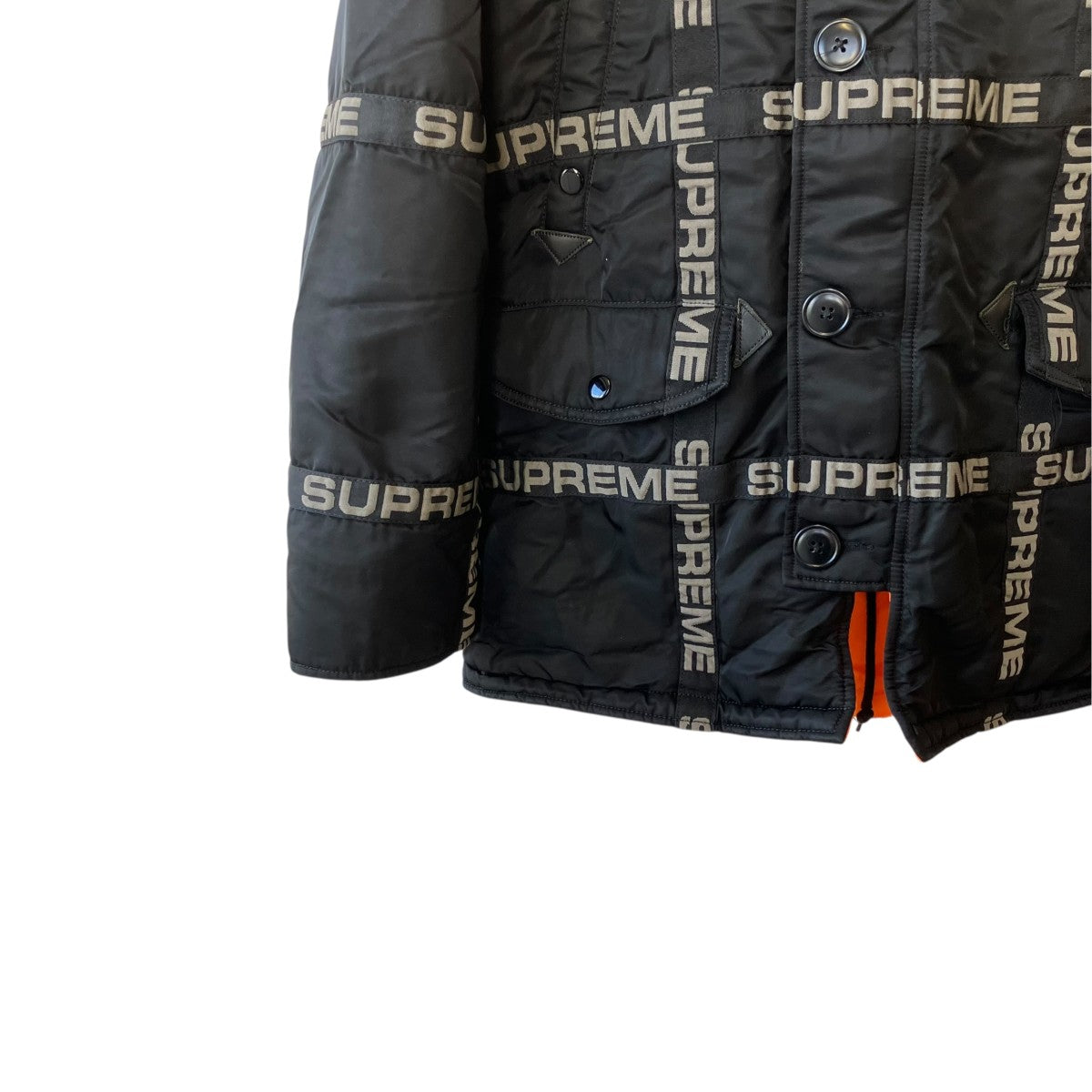 Supreme Logo Tape N-3B Parkaジャケット 古着・中古-4枚目のアイテム画像