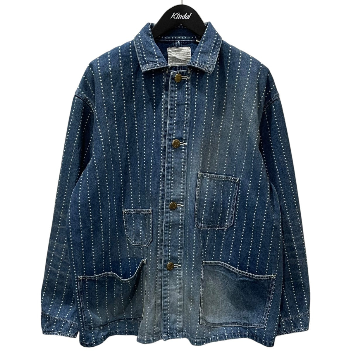 FULLCOUNT 25AW デニムカバーオール Star Wabash Chore Jacket HW スター ウォバッシュ チョアジャケット ハードウォッシュ 2051HW 古着・中古-1枚目のアイテム画像