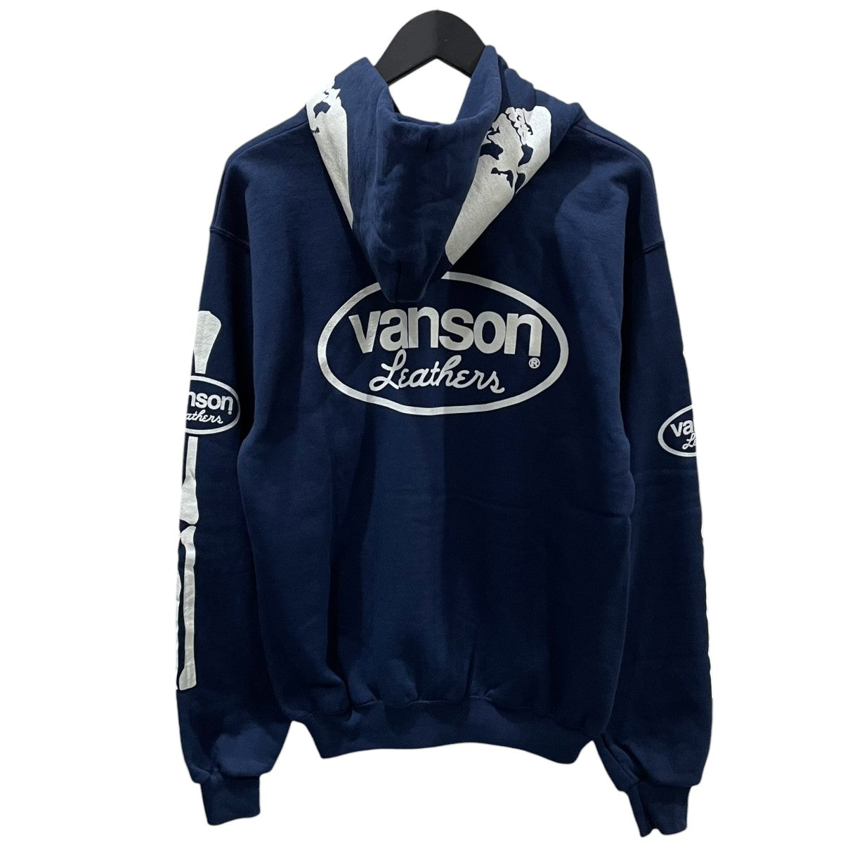 Vanson スカル ボーン ジップパーカー フーディ グレー VANSON / BONE ZIP UP HOODIE