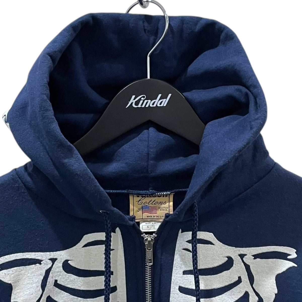 スカルボーンプリント ジップアップパーカー BONE ZIP UP HOODIE ボーン ジップアップフーディー