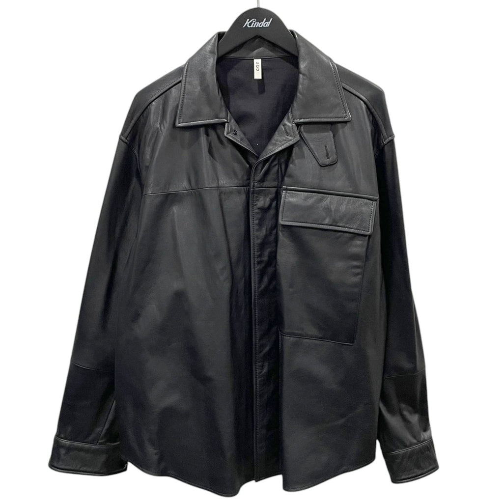 CCU(シーシーユー) 20AW レザーシャツ SH-03-COW SH-03-COW ブラック 