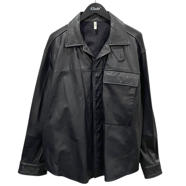 CCU(シーシーユー) 20AW レザーシャツ SH-03-COW SH-03-COW ブラック
