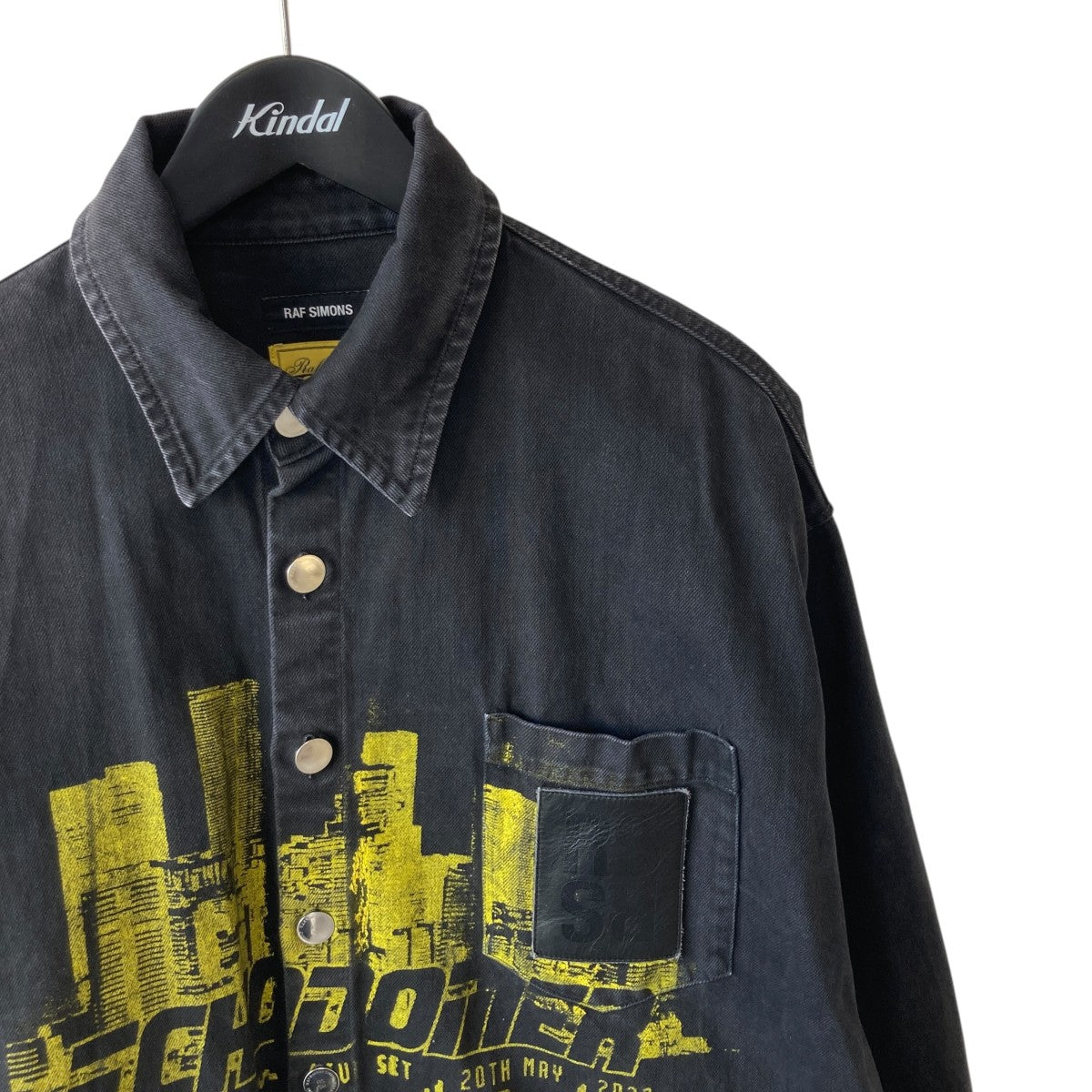 RAF SIMONS 16 30 別注 30th Big fit denim shirt Echodomer printデニムジャケットM243 古着・中古-3枚目のアイテム画像