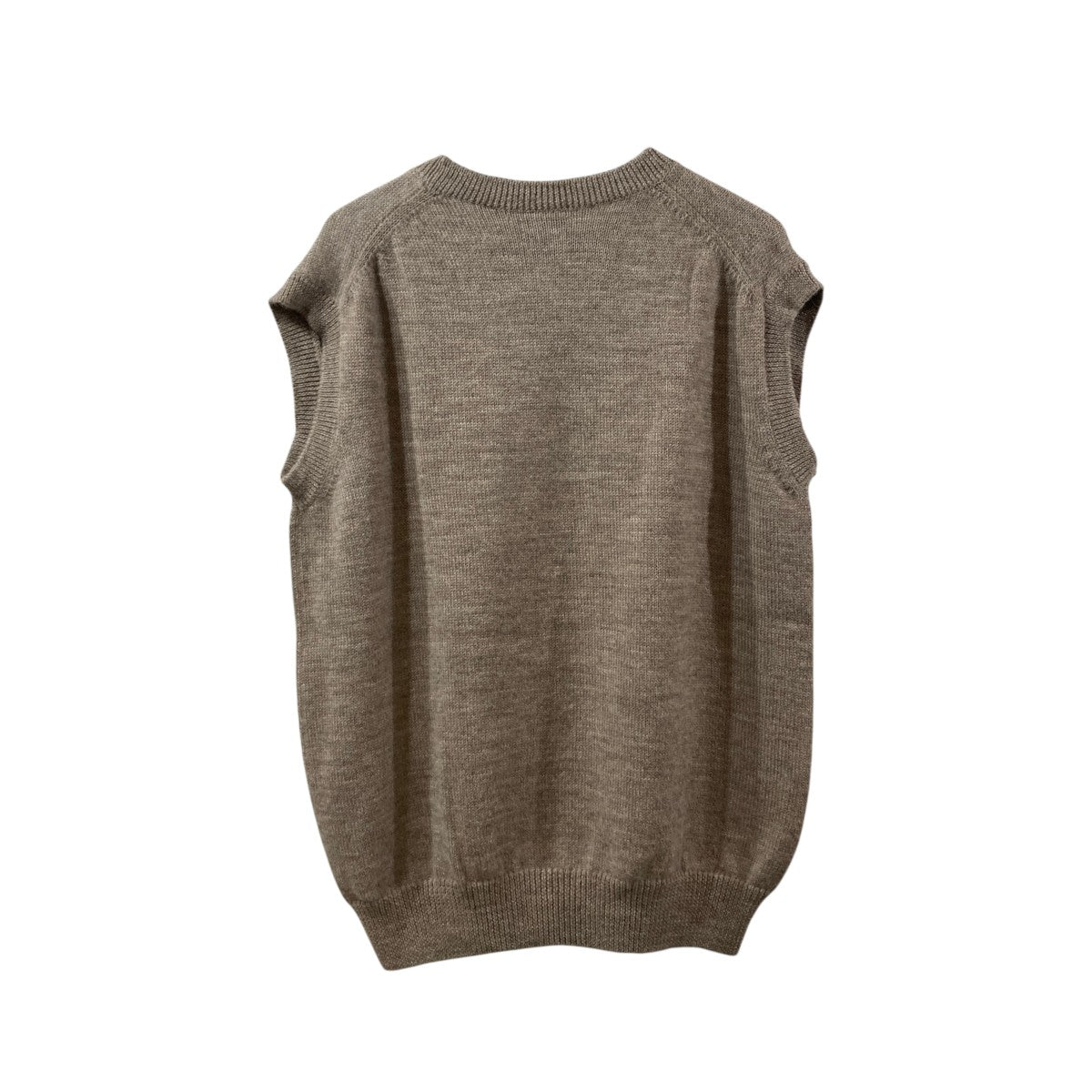 DE BONNE FACTURE Round Collar Vestニットベスト 古着・中古-2枚目のアイテム画像