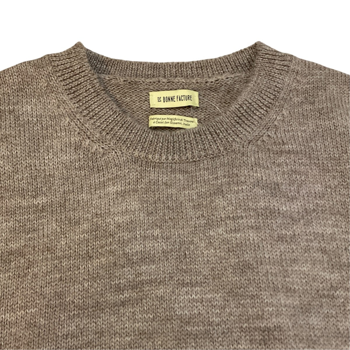 DE BONNE FACTURE Round Collar Vestニットベスト 古着・中古-3枚目のアイテム画像