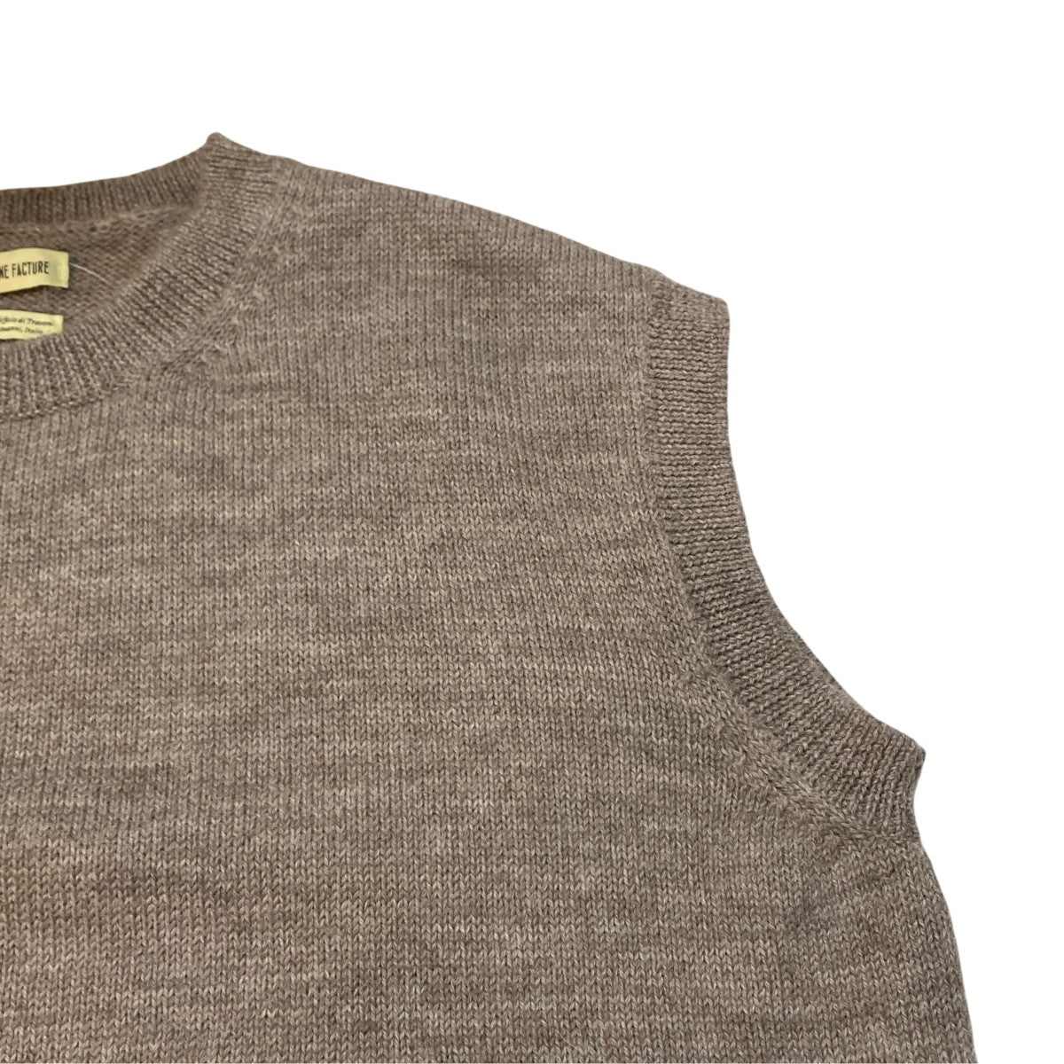 DE BONNE FACTURE Round Collar Vestニットベスト 古着・中古-4枚目のアイテム画像