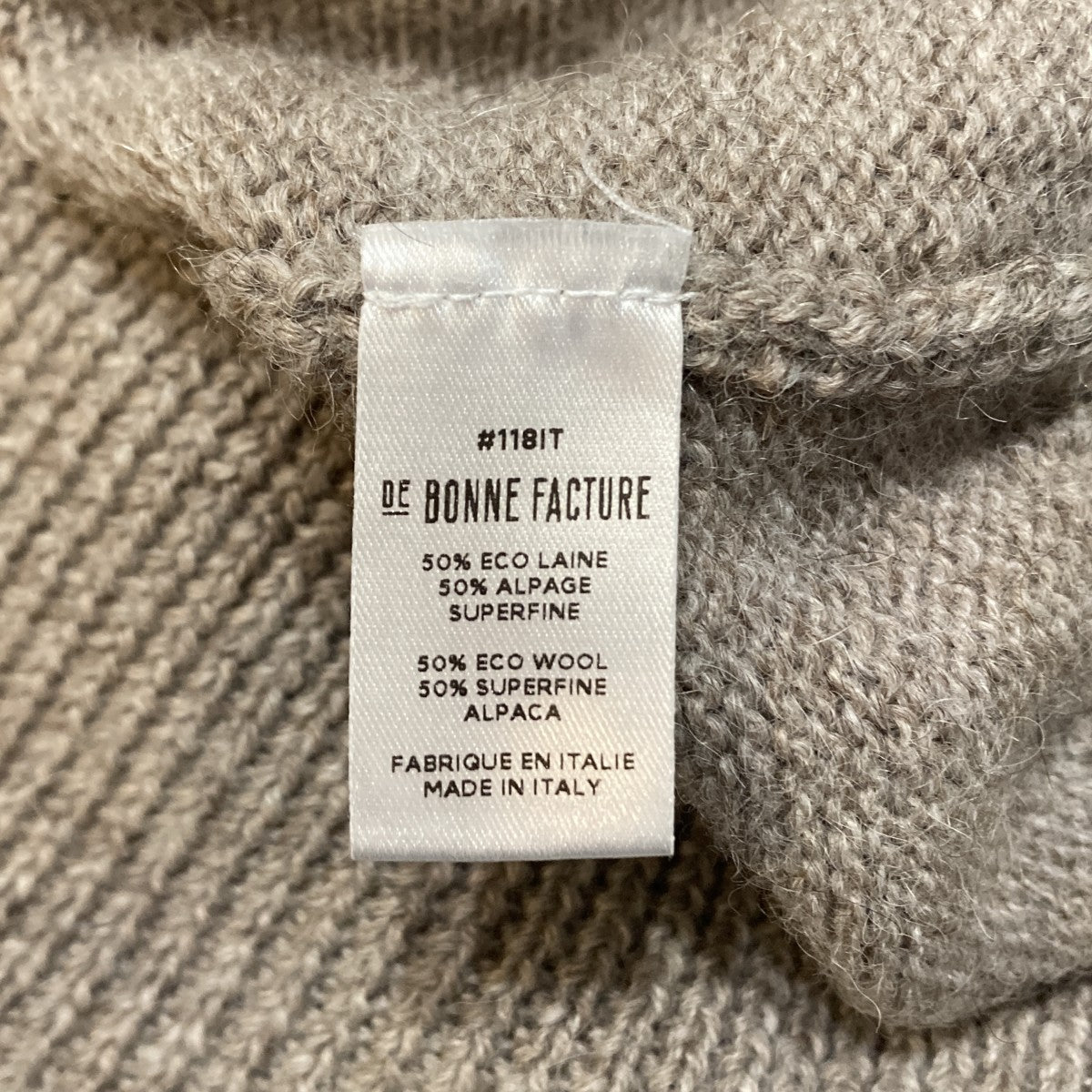 DE BONNE FACTURE Round Collar Vestニットベスト 古着・中古-7枚目のアイテム画像